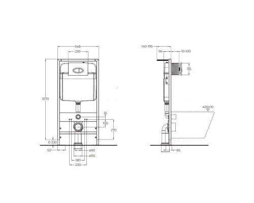 Инсталляция BelBagno для подвесного унитаза BB026