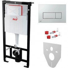 Комплект AlcaPlast SET 4 в 1: инсталляция, звукоизоляция, крепления, клавиша M571 хром глянец, AM101/1120-4:1 RU M571-0001