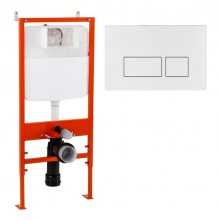 Инсталляция BelBagno для подвесного унитаза BB026, клавиша белая BB042BL
