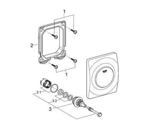 Кнопка для инсталляции Grohe Surf 38808P00, матовый хром