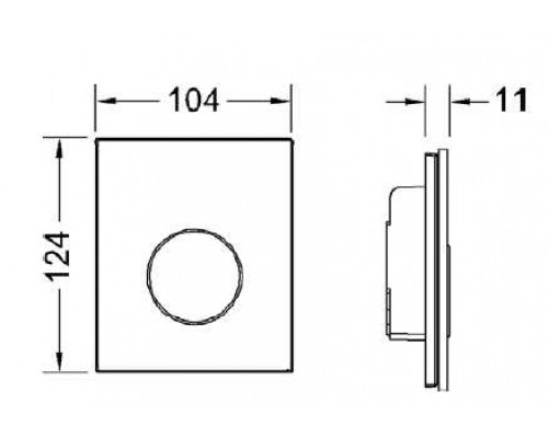 Панель TECE Loop Urinal 9242655, черное стекло, клавиша матовый хром