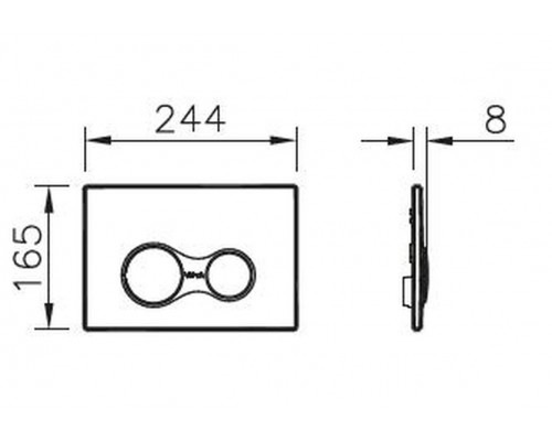 Клавиша смыва Vitra Sirius с поверхностью защищенной от пятен Antifingerprint, хром, 740-0486