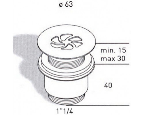 Донный клапан Migliore ML.RIC-10.125.CR, без перелива, хром