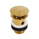 Донный клапан Cezares Eco, для раковины, с переливом, click-clack, брашированное золото, ECO-SAT-BORO