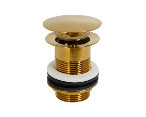 Донный клапан Cezares Eco, для раковины, без перелива, click-clack, брашированное золото, ECO-SC-BORO
