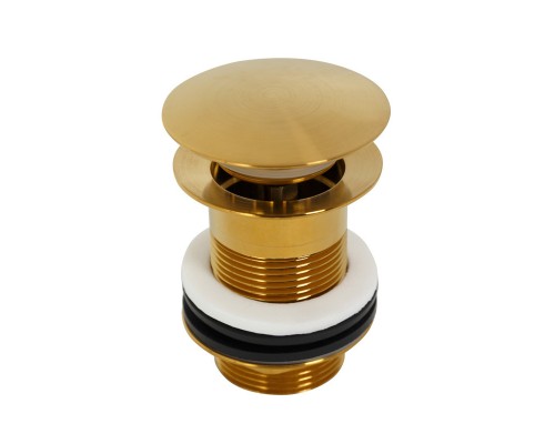 Донный клапан Cezares Eco, для раковины, без перелива, click-clack, брашированное золото, ECO-SC-BORO
