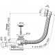 Сифон для ванны AlcaPlast A51BM-100, автомат, цвет - белый/хром