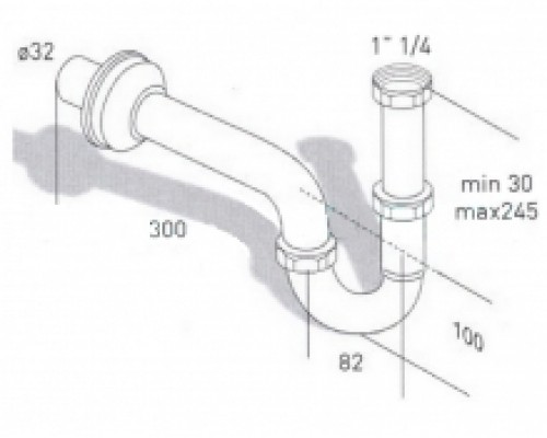 Сифон для раковины Migliore ML.RIC-10.101.BR - бронза, Ø32