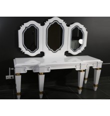 Стол с зеркалом Belux Кастилия СВ170-03, 170 х 55.4 х 167.1 см напольная, белый глянцевый поталь золото