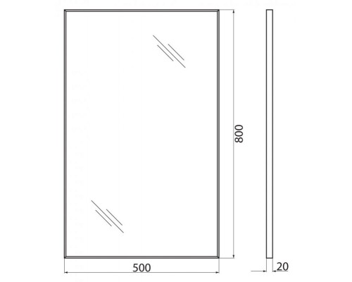 Зеркало BelBagno SPC-AL-500-800, 50 х 80 см, алюминиевая рама хром