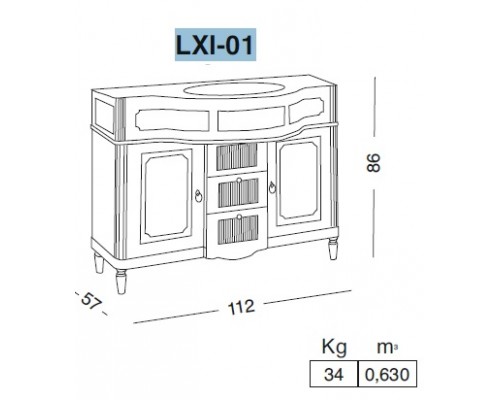 Комплект мебели Eurodesign Luigi XVI Композиция № 5, Bianco Satinato/белый матовый