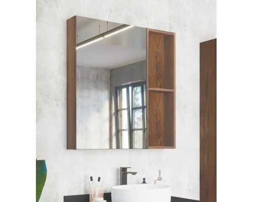 Зеркальный шкаф Comfortу Порто-75, без подсветки, дуб темно-коричневый, 00-00009231