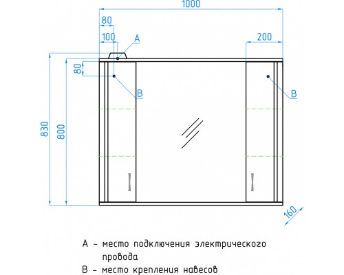 Зеркало-шкаф Style Line Эко Стандарт Панда 100/С ЛС-00000239, 100 см, подвесное, белое