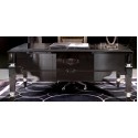 Стол Belux Кастилия С180-03, 180 х 90 х 78 см черный глянцевый поталь серебро (вставки хром)
