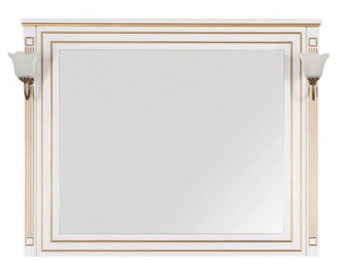 Зеркало Aquanet Паола 120 00181768, цвет белый патина-серебро
