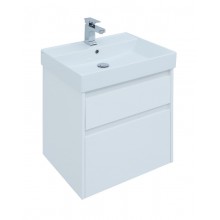Тумба под раковину Aquanet Nova Lite 60, 2 ящика, белый глянец (242575)