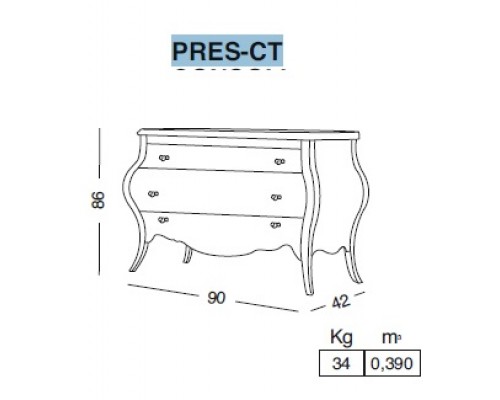Комплект мебели Eurodesign Prestige Композиция № 6/B, Avorio Perlato/Аворио жемчужный