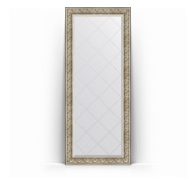Зеркало с гравировкой в багетной раме Evoform Exclusive-G Floor BY 6334, 85 x 205 см, барокко серебро