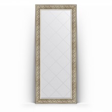 Зеркало с гравировкой в багетной раме Evoform Exclusive-G Floor BY 6334, 85 x 205 см, барокко серебро