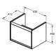 Тумба под раковину Ideal Standard Connect Air Cube 60 см, подвесная, светло-серый глянцевый, белый матовый, E0846EQ
