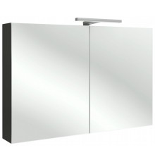 Шкаф зеркальный Jacob Delafon 100 см, EB1365-N21, со светодиодной подсветкой, цвет - серый титан глянцевый