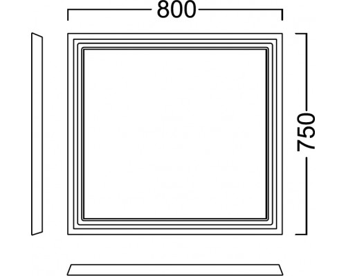 Комплект мебели Kerama Marazzi Pompei 80 см, черный глянцевый, PO.wb.80/PO.80.2.BLK/PO.mi.80.BLK