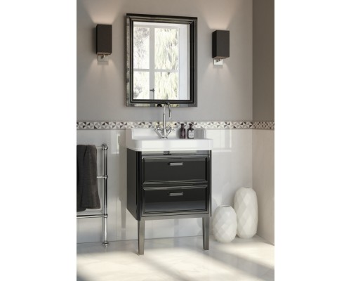 Комплект мебели Kerama Marazzi Pompei 60 см, черный глянцевый, PO.wb.60/PO.60.2.BLK/PO.mi.60.BLK