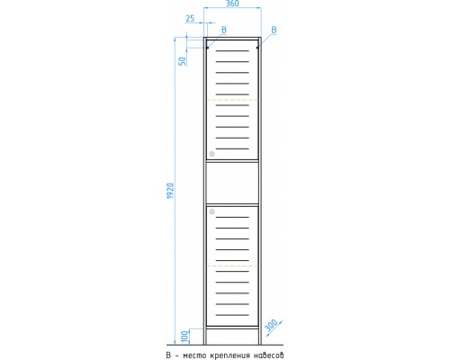 Шкаф-пенал Style Line Кантри 36 ЛС-00000341, 36 см, напольный, венге