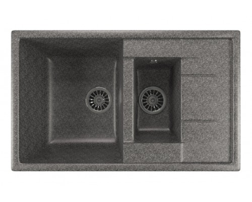 Кухонная мойка Mixline ML-GM22 (309), врезная сверху, цвет - темно-серый, 77 х 49.5 х 19.5 см