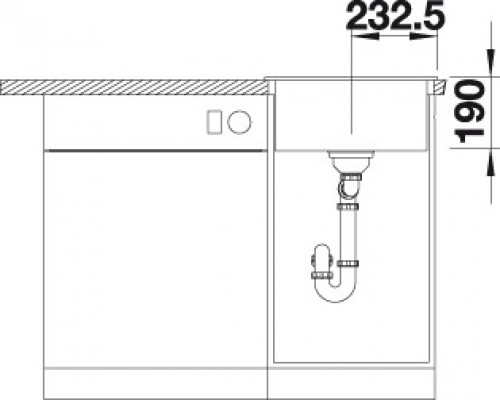 Мойка Blanco Dalago 45 517156, антрацит, с клапаном-автоматом, 46,5 x 51 см