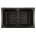 Кухонная мойка Mixline ML-GM23 (308), врезная сверху, цвет - черный, 77.5 х 50.5 х 20 см
