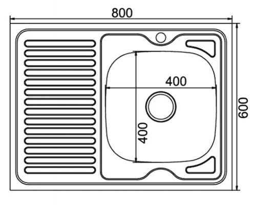 Кухонная мойка Mixline 528180/528181, накладная с сифоном, лев вып/прав вып 3 1/2", 80 х 60 х 18 х 0.8 см