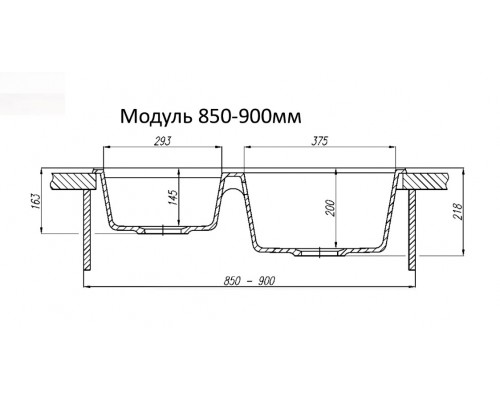 Кухонная мойка Акватон Делия 78 DBL 1A723132DE230 78 x 52 x 21.8 см, серый