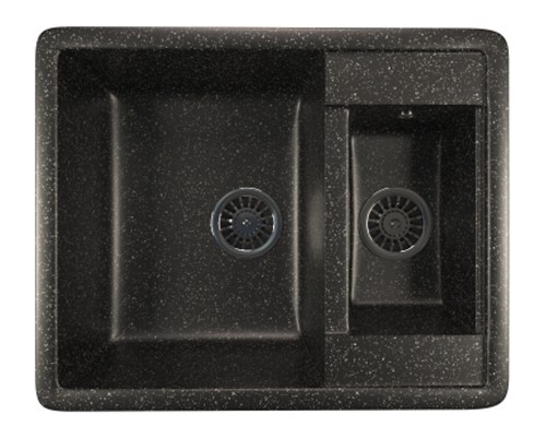 Кухонная мойка Mixline ML-GM21 (308), врезная сверху, цвет - черный, 61 х 49.5 х 19 см