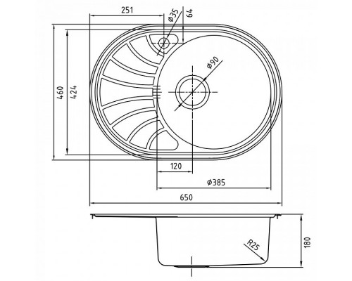 Мойка для кухни Suno Iddis SUN65SLi77