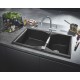 Мойка кухонная из искусственного гранита Grohe K700, 31658AP0, 90 x 50 см, с корзинчатым фильтром и донным клапаном, черный гранит