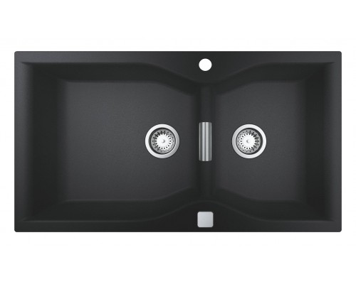 Мойка кухонная из искусственного гранита Grohe K700, 31658AP0, 90 x 50 см, с корзинчатым фильтром и донным клапаном, черный гранит