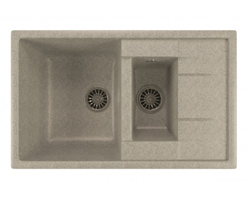 Кухонная мойка Mixline ML-GM22 (310), врезная сверху, цвет - серый, 77 х 49.5 х 19.5 см