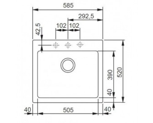 Мойка Franke MARIS MRG 610-58, 114.0060.685, гранит, установка сверху, цвет белый, 58,5*52 см