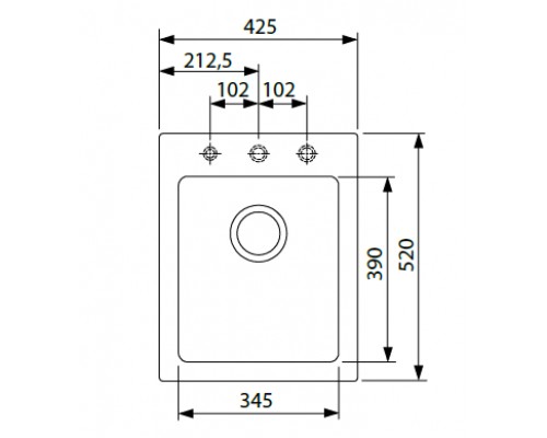 Мойка Franke MARIS MRG 610-42, 114.0198.953, гранит, установка сверху, цвет оникс, 42,5*52 см