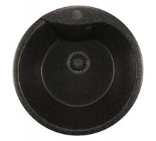 Кухонная мойка Mixline ML-GM12 (308), врезная сверху, цвет - черный, 48.5 х 48.5 х 21 см