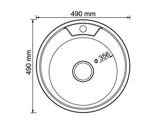 Кухонная мойка Mixline 532306 врезная с сифоном, вып 3 1/2", с декором, 49 х 49 х 18 х 0.8 см