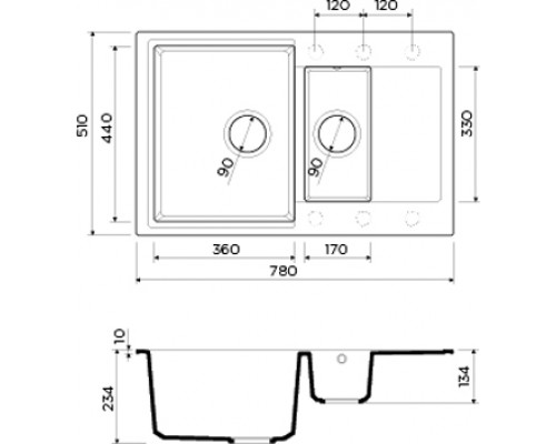 Кухонная мойка Omoikiri Daisen 78-2-BE 4993328 ваниль