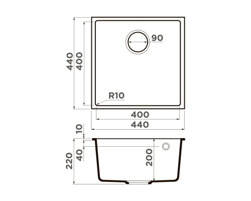 Мойка кухонная Omoikiri Bosen 44-U, leningrad grey, 4997010