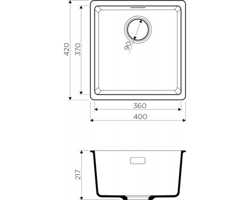 Мойка кухонная Omoikiri Kata 40-U-BL 4993396 черная