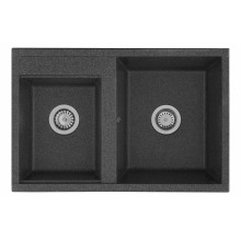 Кухонная мойка Акватон Делия 78 DBL 1A723132DE210 78 x 52 x 21.8 см, графит