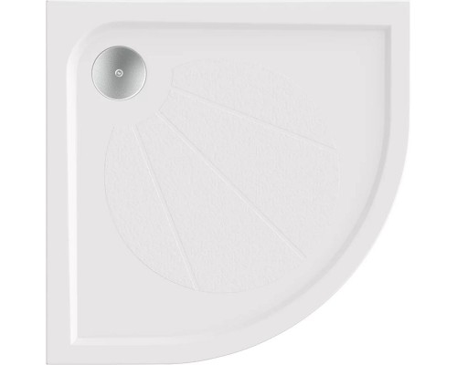 Душевой поддон Bas Эклипс, 80 x 80 см, литьевой мрамор, четверть круга, белый, ЛП00012