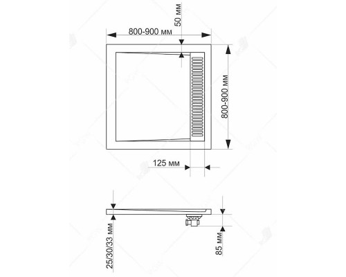 Душевой поддон RGW STM-W 90 x 90 см, квадратный, из искусственного камня, белый, 14202099-01