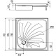 Душевой поддон Alex Baitler, 90 х 90 см, квадратный, цвет белый, AB9017H-2