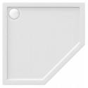 Душевой поддон Bas Пента, 90 x 90 см, литьевой мрамор, пятиугольный, белый, ЛП00010